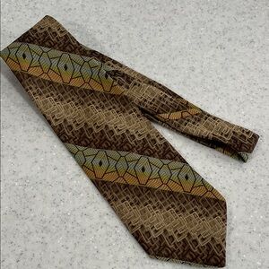 Vtg 60s/70s Geometric WEMBLEY Tie Necktie Polyester Madmen Car Salesman MCM